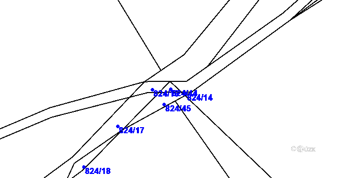 Parcela st. 824/44 v KÚ Dolní Lánov, Katastrální mapa