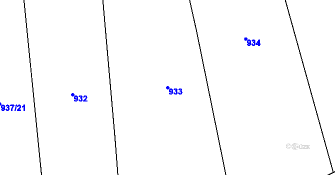Parcela st. 933 v KÚ Dolní Lánov, Katastrální mapa
