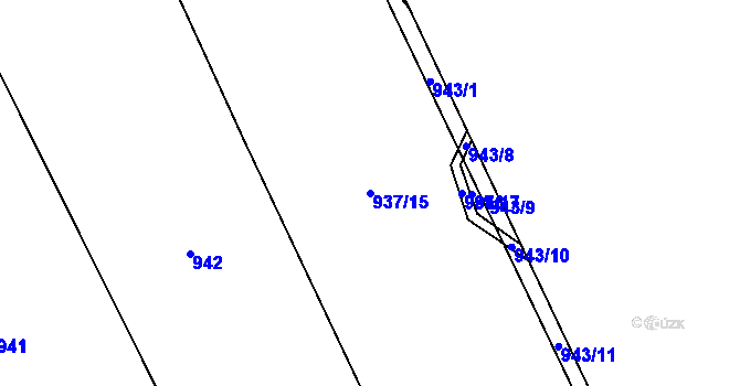 Parcela st. 937/15 v KÚ Dolní Lánov, Katastrální mapa