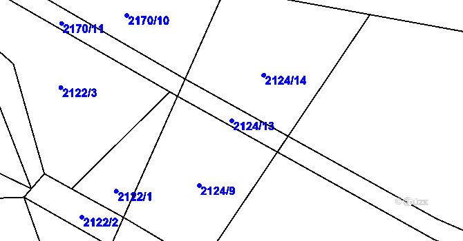 Parcela st. 2124/13 v KÚ Dolní Lánov, Katastrální mapa