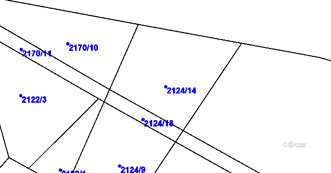 Parcela st. 2124/14 v KÚ Dolní Lánov, Katastrální mapa