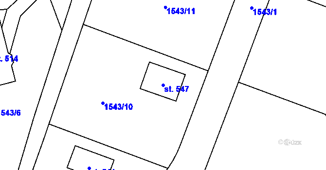 Parcela st. 547 v KÚ Dolní Lánov, Katastrální mapa