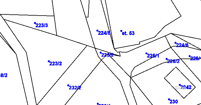 Parcela st. 225/2 v KÚ Dolní Lánov, Katastrální mapa