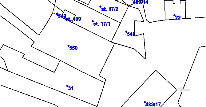 Parcela st. 18 v KÚ Dolní Lažany, Katastrální mapa