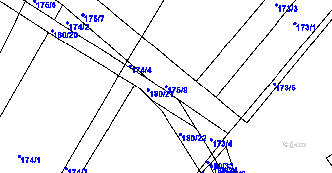 Parcela st. 175/8 v KÚ Vícenice u Dolních Lažan, Katastrální mapa