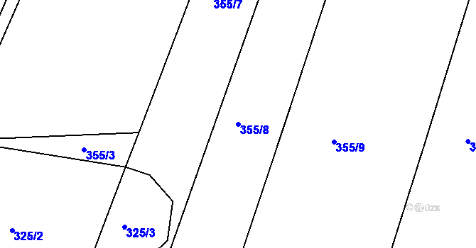 Parcela st. 355/8 v KÚ Vícenice u Dolních Lažan, Katastrální mapa