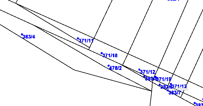 Parcela st. 371/18 v KÚ Vícenice u Dolních Lažan, Katastrální mapa