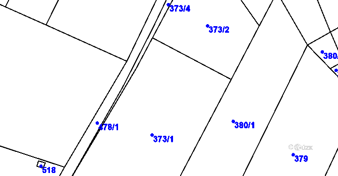 Parcela st. 373 v KÚ Vícenice u Dolních Lažan, Katastrální mapa
