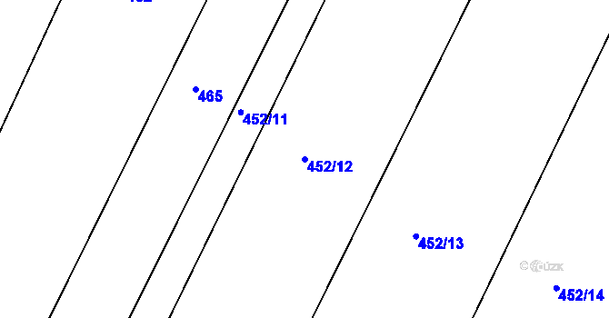 Parcela st. 452/12 v KÚ Vícenice u Dolních Lažan, Katastrální mapa