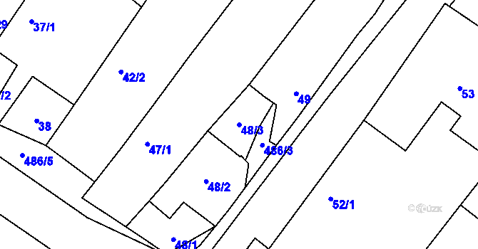 Parcela st. 48/3 v KÚ Vícenice u Dolních Lažan, Katastrální mapa