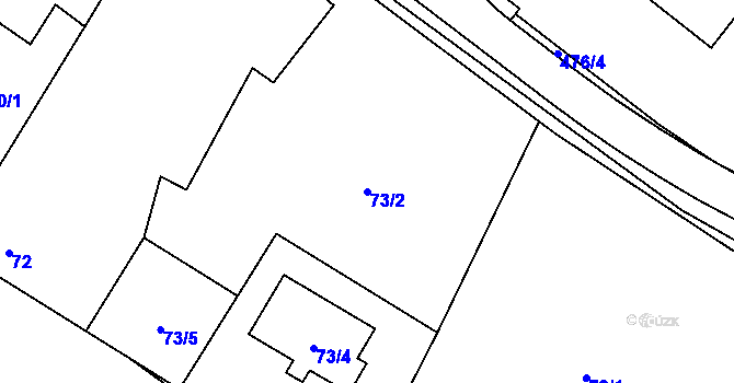 Parcela st. 73/2 v KÚ Vícenice u Dolních Lažan, Katastrální mapa