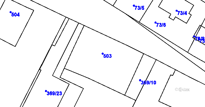 Parcela st. 503 v KÚ Vícenice u Dolních Lažan, Katastrální mapa