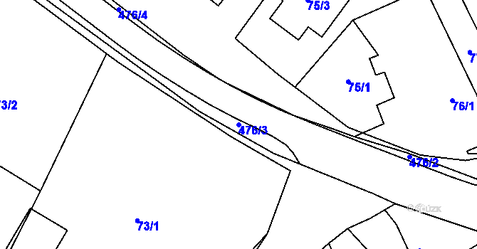 Parcela st. 476/3 v KÚ Vícenice u Dolních Lažan, Katastrální mapa