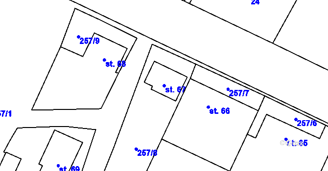 Parcela st. 67 v KÚ Dolní Lhota u Stráže nad Nežárkou, Katastrální mapa