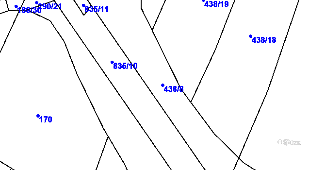 Parcela st. 438/8 v KÚ Dolní Lhota u Stráže nad Nežárkou, Katastrální mapa