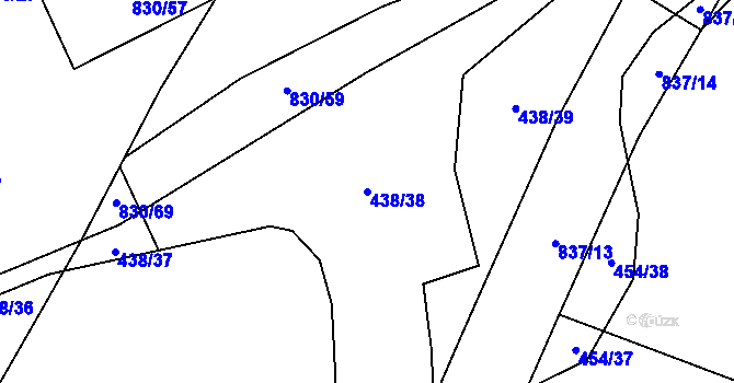 Parcela st. 438/38 v KÚ Dolní Lhota u Stráže nad Nežárkou, Katastrální mapa