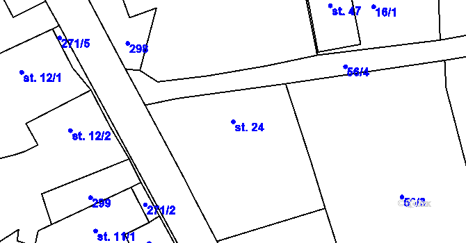 Parcela st. 24 v KÚ Dolní Lhota u Klatov, Katastrální mapa