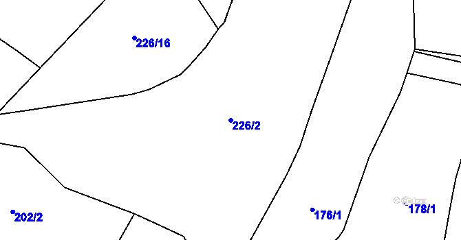 Parcela st. 226/2 v KÚ Dolní Lhota u Klatov, Katastrální mapa