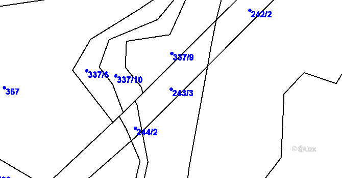 Parcela st. 243/3 v KÚ Dolní Lhota u Klatov, Katastrální mapa