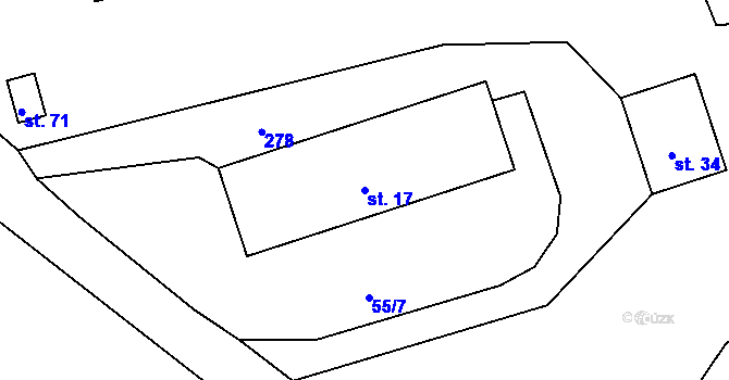 Parcela st. 17 v KÚ Lomec u Klatov, Katastrální mapa