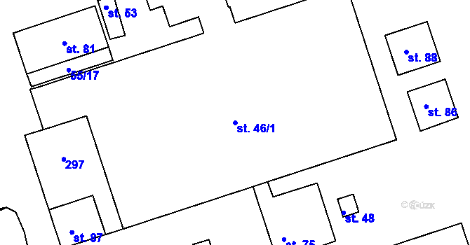 Parcela st. 46/1 v KÚ Lomec u Klatov, Katastrální mapa