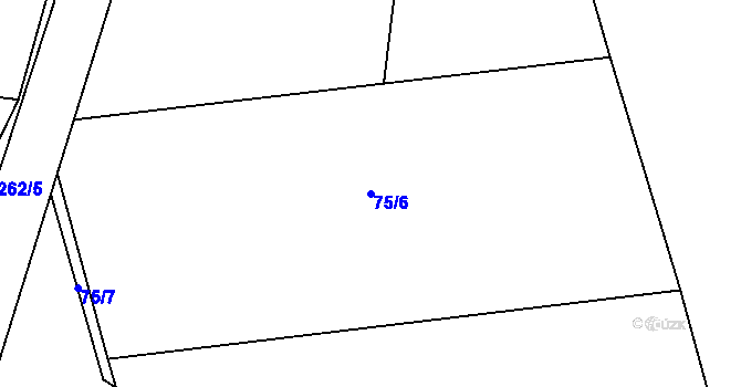 Parcela st. 75/6 v KÚ Lomec u Klatov, Katastrální mapa