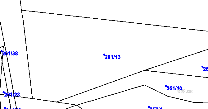 Parcela st. 261/13 v KÚ Lomec u Klatov, Katastrální mapa