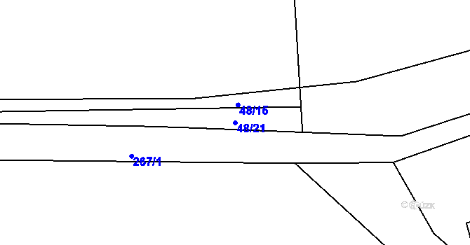 Parcela st. 48/21 v KÚ Lomec u Klatov, Katastrální mapa