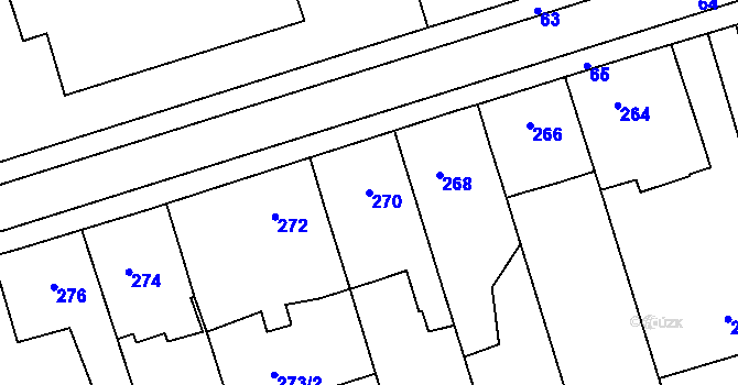 Parcela st. 270 v KÚ Dolní Lhota, Katastrální mapa