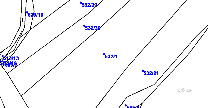 Parcela st. 532/1 v KÚ Dolní Lhota, Katastrální mapa