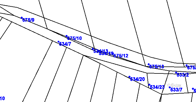 Parcela st. 534/19 v KÚ Dolní Lhota, Katastrální mapa