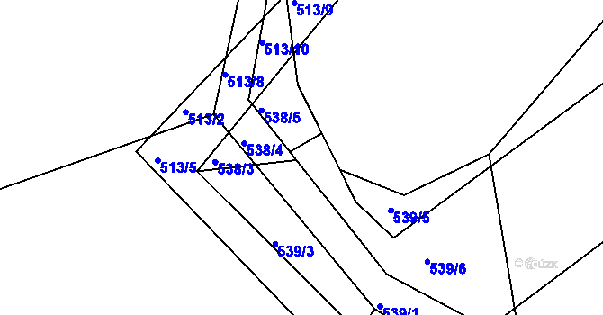 Parcela st. 538/6 v KÚ Dolní Lhota, Katastrální mapa
