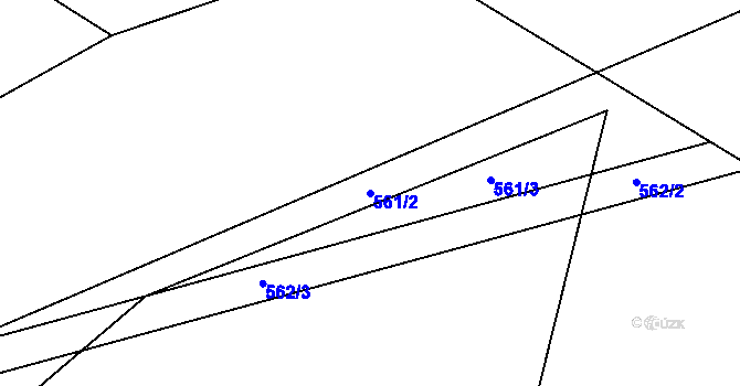 Parcela st. 561/2 v KÚ Dolní Lhota, Katastrální mapa