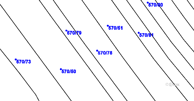 Parcela st. 570/78 v KÚ Dolní Lhota, Katastrální mapa