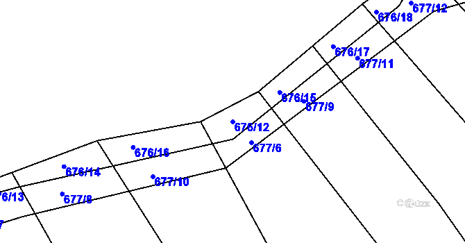 Parcela st. 676/12 v KÚ Dolní Lhota, Katastrální mapa
