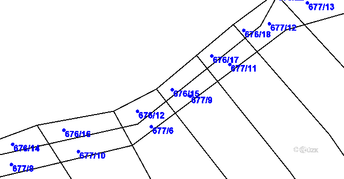 Parcela st. 676/15 v KÚ Dolní Lhota, Katastrální mapa