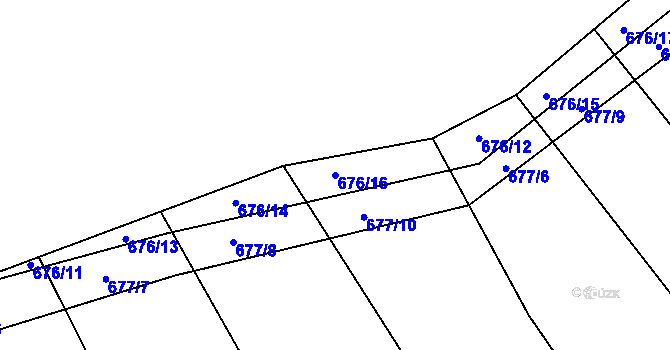 Parcela st. 676/16 v KÚ Dolní Lhota, Katastrální mapa