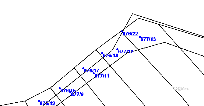 Parcela st. 676/18 v KÚ Dolní Lhota, Katastrální mapa