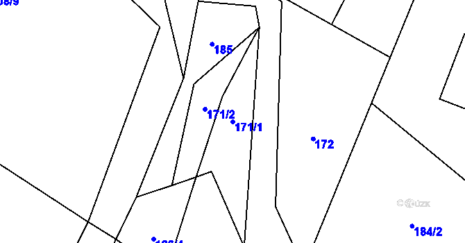 Parcela st. 171/1 v KÚ Dolní Lhota u Ostravy, Katastrální mapa