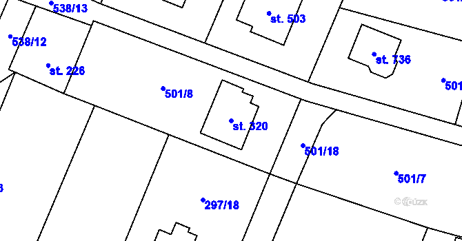 Parcela st. 320 v KÚ Dolní Lhota u Ostravy, Katastrální mapa