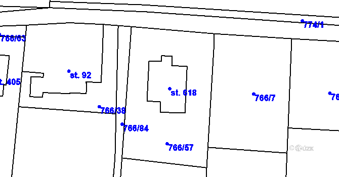 Parcela st. 618 v KÚ Dolní Lhota u Ostravy, Katastrální mapa