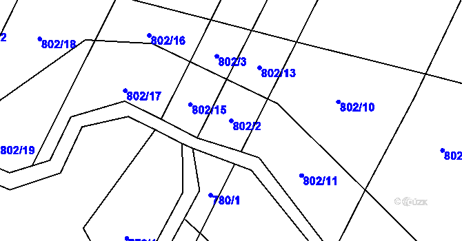 Parcela st. 802/2 v KÚ Dolní Lhota u Ostravy, Katastrální mapa