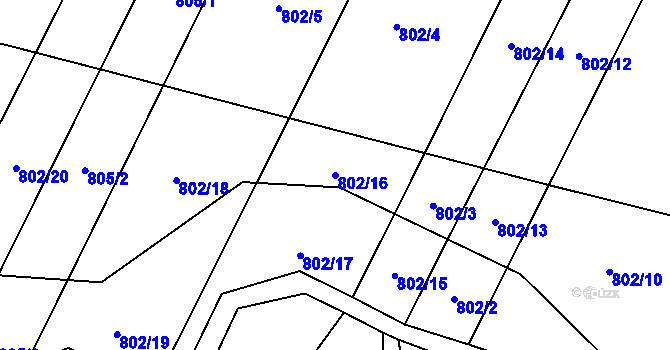 Parcela st. 802/16 v KÚ Dolní Lhota u Ostravy, Katastrální mapa