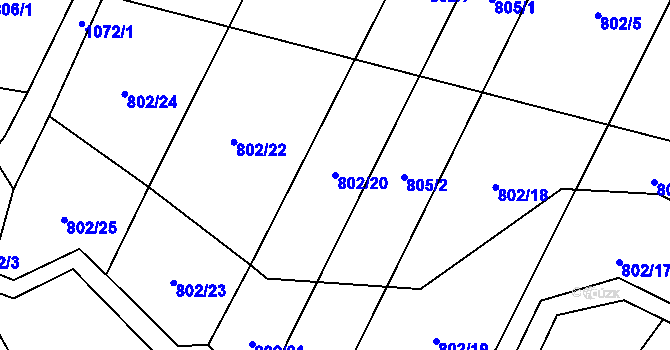 Parcela st. 802/20 v KÚ Dolní Lhota u Ostravy, Katastrální mapa