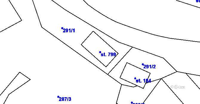 Parcela st. 799 v KÚ Dolní Lhota u Ostravy, Katastrální mapa