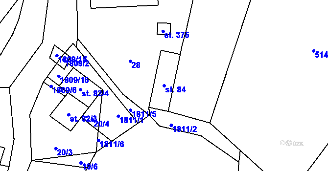Parcela st. 84 v KÚ Dolní Libchavy, Katastrální mapa