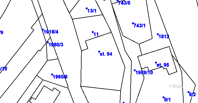 Parcela st. 94 v KÚ Dolní Libchavy, Katastrální mapa