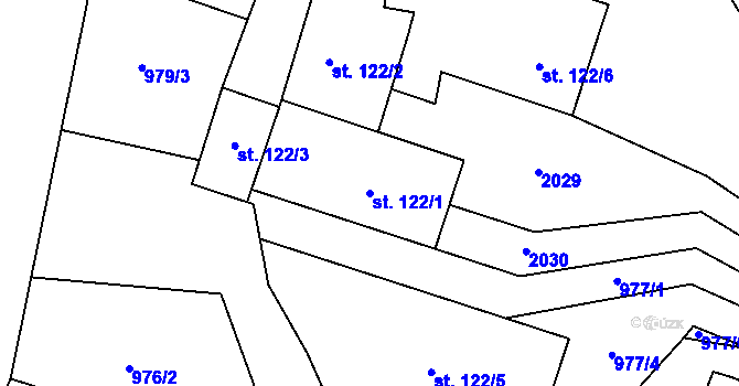 Parcela st. 122/1 v KÚ Dolní Libchavy, Katastrální mapa