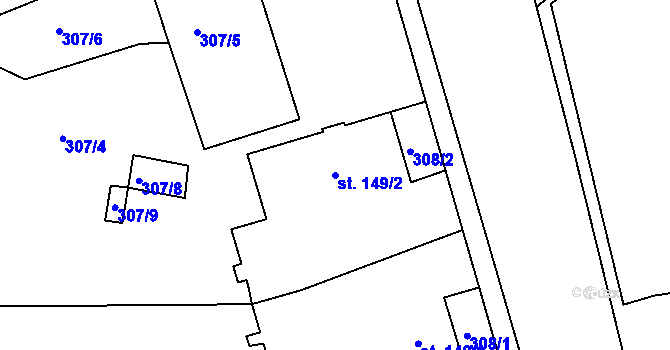Parcela st. 149/2 v KÚ Dolní Libchavy, Katastrální mapa