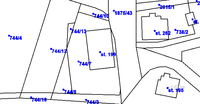 Parcela st. 199 v KÚ Dolní Libchavy, Katastrální mapa